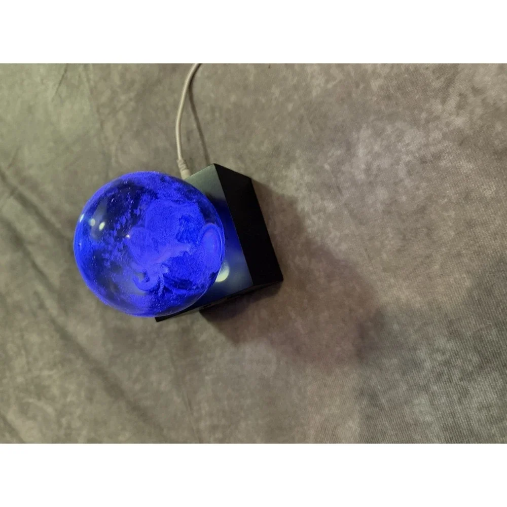 Zoo Atlanta LED Color Changing Glass Globe Night Light w/ Black Base